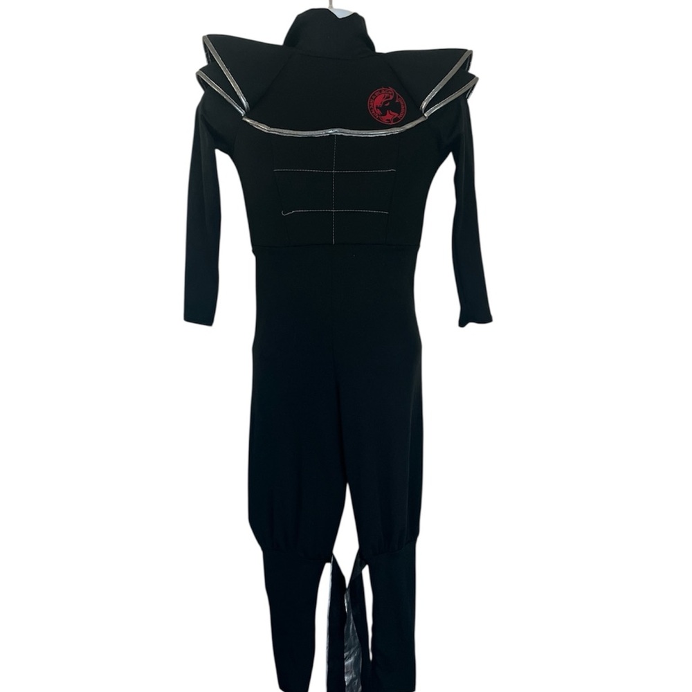 🕸️ Kids Ninja Halloween Costume Black Silver Belt Armor Suit Cosplay Outfit